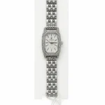 Premier Rectangular Silver Textured Dial Watch