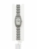 Premier Rectangular Silver Textured Dial Watch